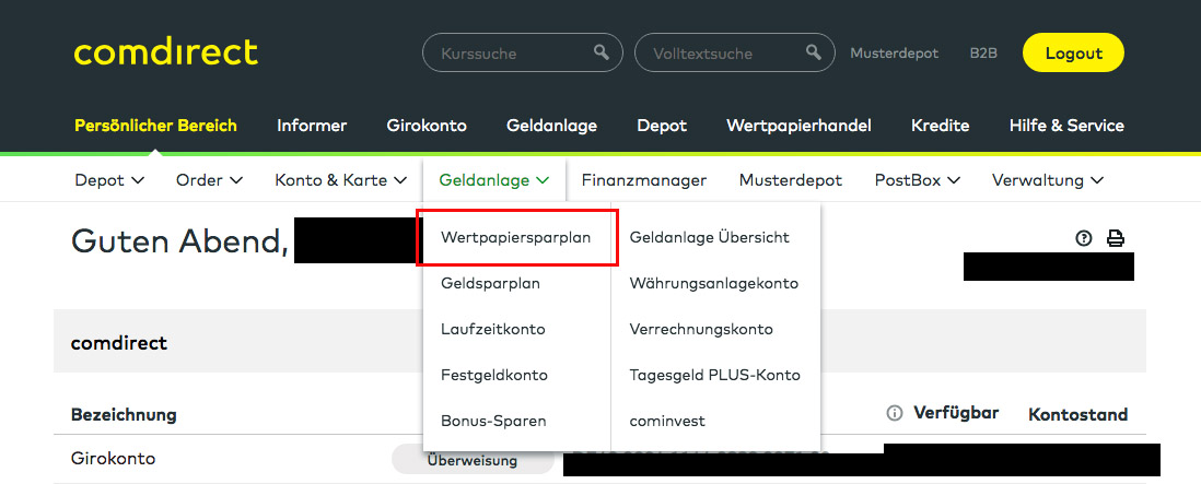 Comdirect Wertpapiersparplan